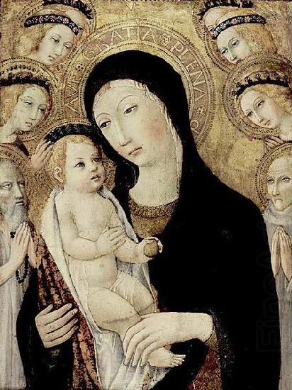 SANO di Pietro Madonna and Child with Sts Anthony Abbott and Bernardino of Siena china oil painting image